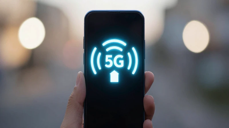 Smartphone Android con señal 5G brillante