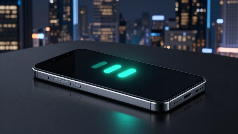 Teléfono elegante, señal brillante, ambiente futurista