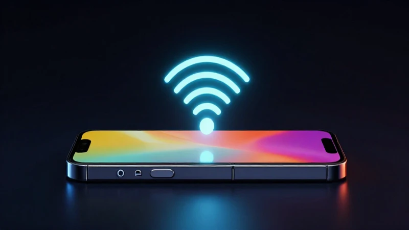 Teléfono vibrante bajo luz dramática 5G