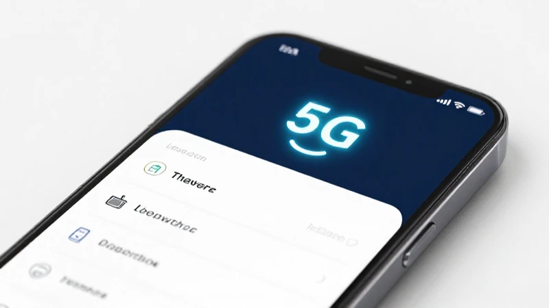 Smartphone muestra configuración con icono 5G