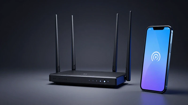 Router inalámbrico y señal de móvil resaltados