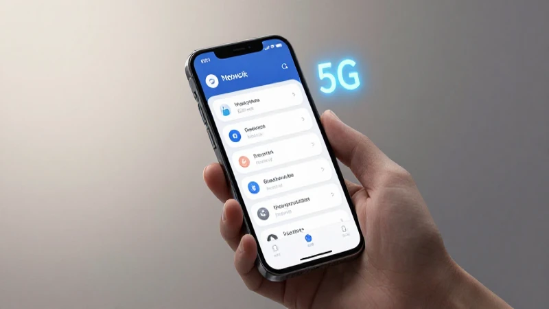 Pantalla muestra ajustes de red con 5G
