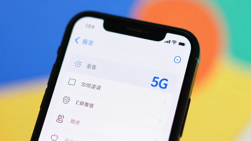 Pantalla con ajustes, 5G y fondo vibrante