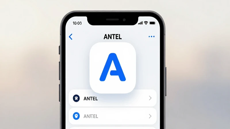 iPhone muestra ajustes; logo ANTEL visible