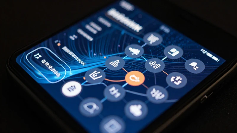 Smartphone muestra ajustes y datos enfocados