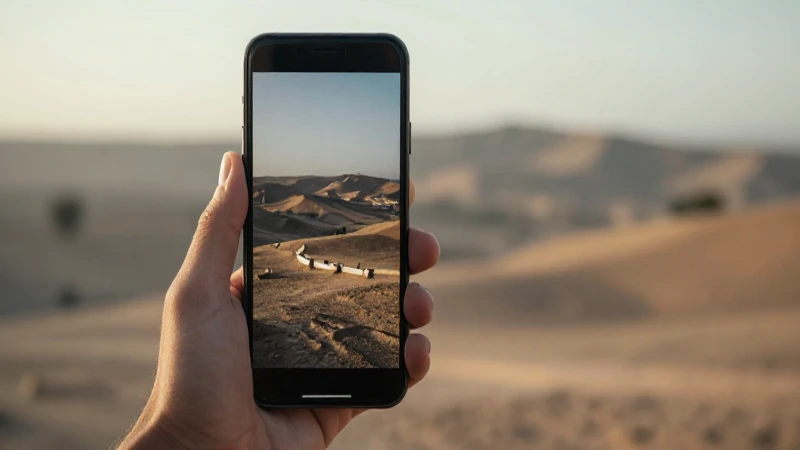 Smartphone Android con fondo afgano difuminado
