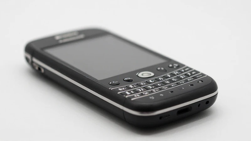 Teléfono BlackBerry enfocado con iluminación suave
