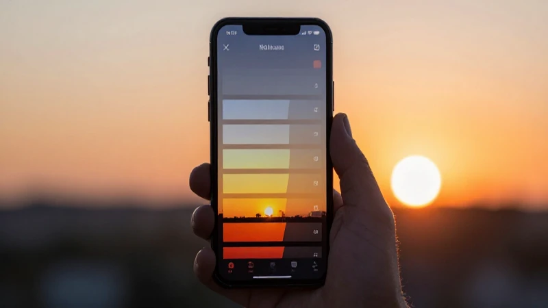 Atardecer vibrante con teléfono y efecto bokeh