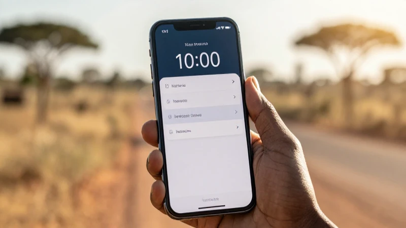 Teléfono inteligente africano con luz cálida