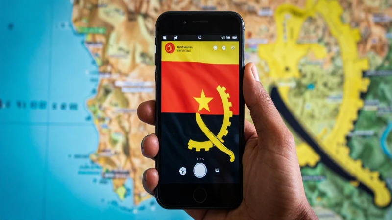 Teléfono Android con mapa de Angola