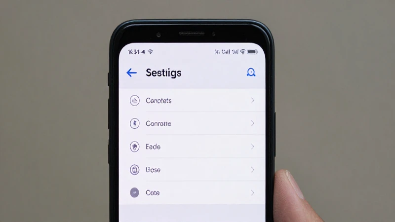 Teléfono Android mostrando menú de configuración