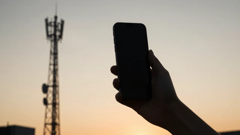 Teléfono móvil a contraluz, luz cálida