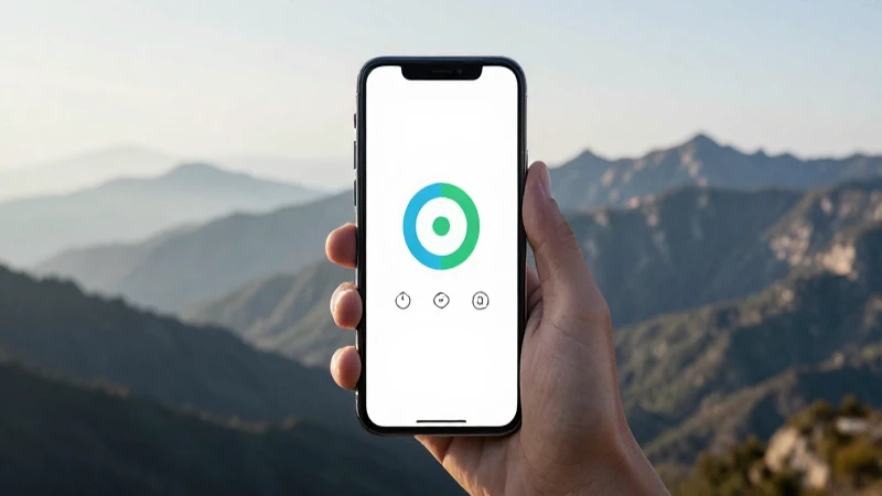 Teléfono conectado con paisaje montañoso