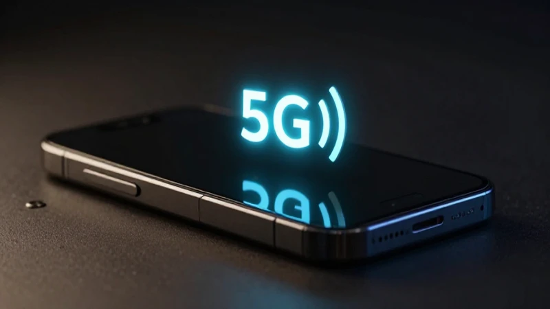 iPhone exhibe vibrante señal 5G cinematográfica