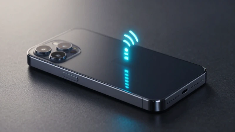 Teléfono elegante, 5G brillante e iluminación suave