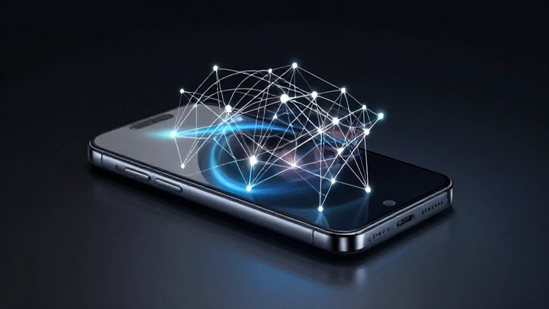 Smartphone estilizado con luces dramáticas