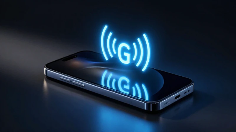 Teléfono moderno, señales 5G vibrantes y futuristas