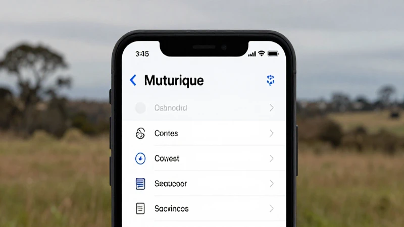Celular muestra ajustes con paisaje australiano