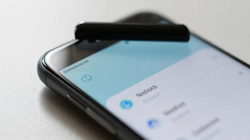 Smartphone Android con pantalla iluminada suavemente