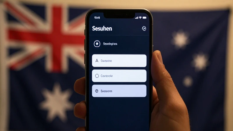 Smartphone muestra ajustes con fondo australiano