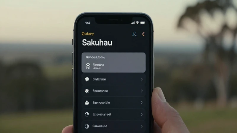 Smartphone con paisaje australiano borroso