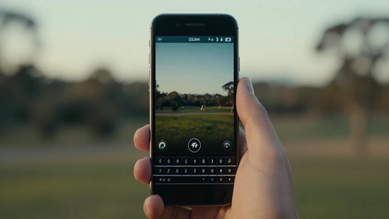 Teléfono BlackBerry, paisaje australiano suavemente borroso