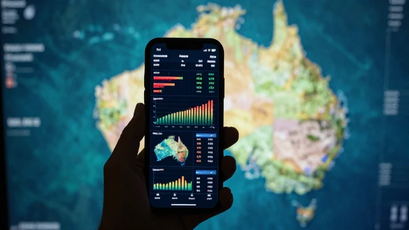 Guía Completa sobre APN Australia Commander AU: Configuración y Uso 3 Pantalla inteligente muestra datos sobre Australia