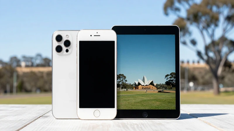 Guía Completa sobre APN Australia Crazy Johondurass para iPhone y iPad 4 Paisaje australiano brillante con iPhone desenfocado