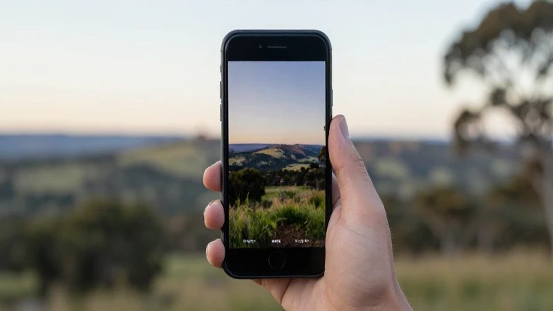 Smartphone Android con paisaje australiano suave