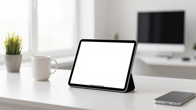 iPad en espacio moderno con luz suave