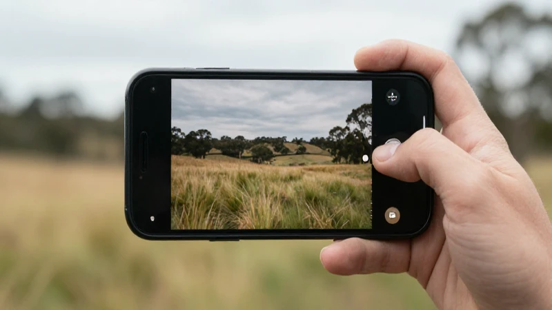 Paisaje australiano suave con móvil borroso