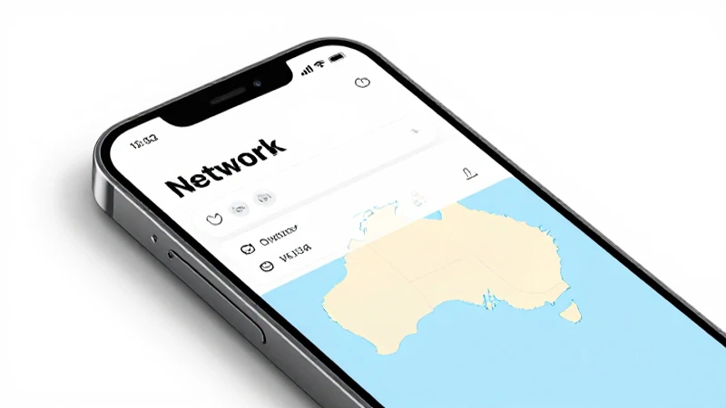 Teléfono muestra mapa australiano e internet