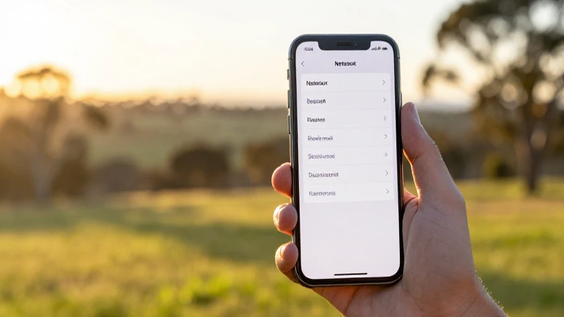 Smartphone, paisaje australiano, luz cálida