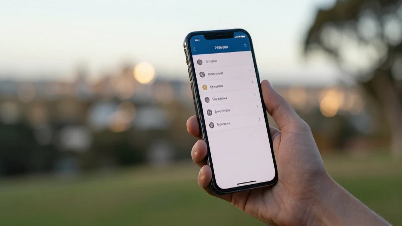 Teléfono con configuración, paisaje australiano difuminado