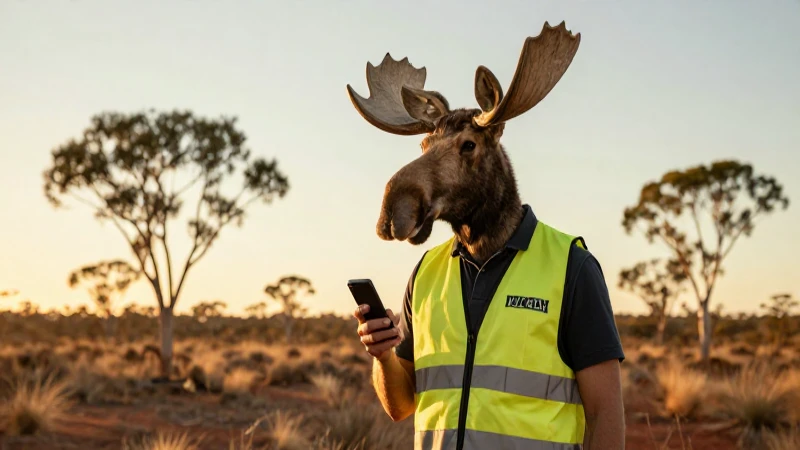 Alce técnico australiano al atardecer