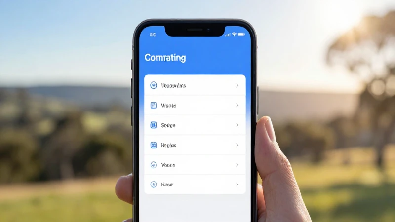 Smartphone en paisaje australiano, luz cinematográfica