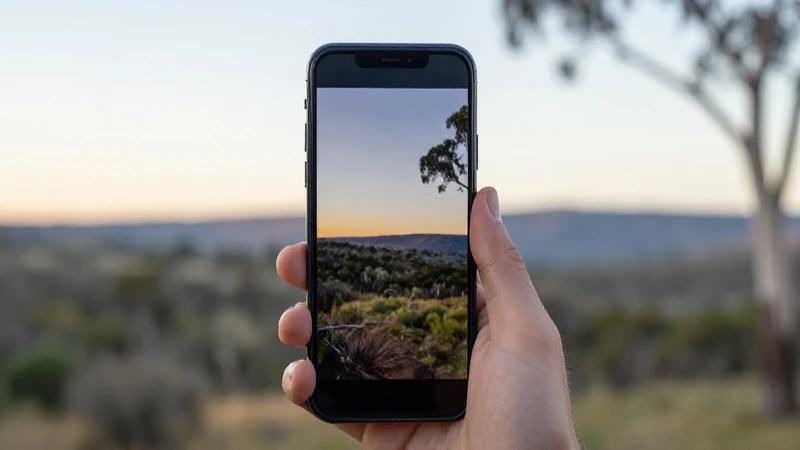 Smartphone Android con paisaje australiano suave