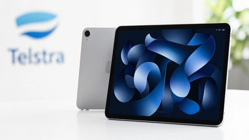 iPad Air con sutil logo de Telstra
