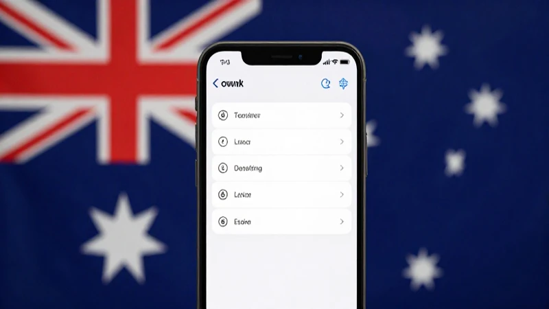 Smartphone mostrando configuración con fondo australiano