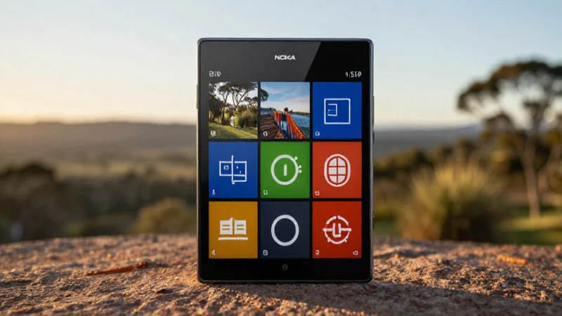 Smartphone Nokia con paisaje australiano cálido