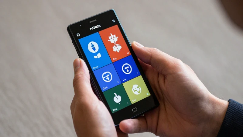 Smartphone Nokia Lumia en primer plano realista