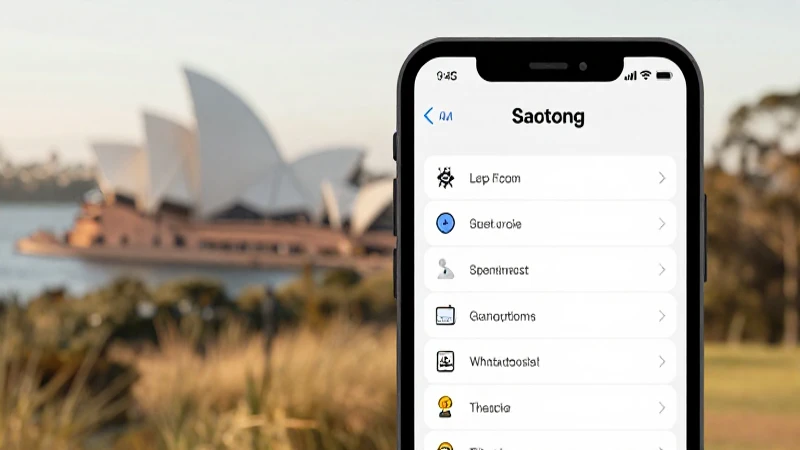 Pantalla emerge sobre paisaje australiano cálido