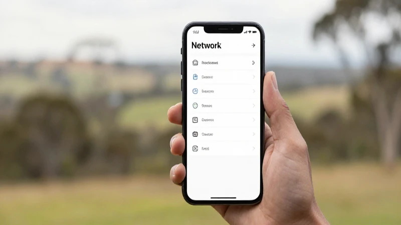 Teléfono muestra ajustes con paisaje australiano