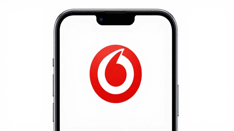 Smartphone Android con logo Vodafone brillante