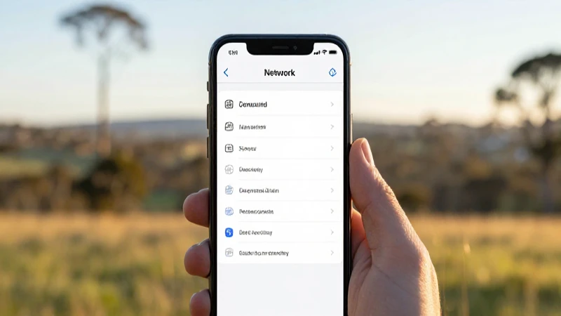 Teléfono muestra ajustes con paisaje australiano cálido