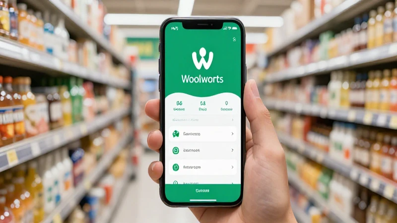 Teléfono muestra la aplicación Woolworths