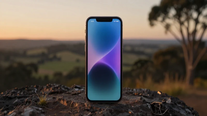Fondo australiano cinematográfico en dispositivo iOS