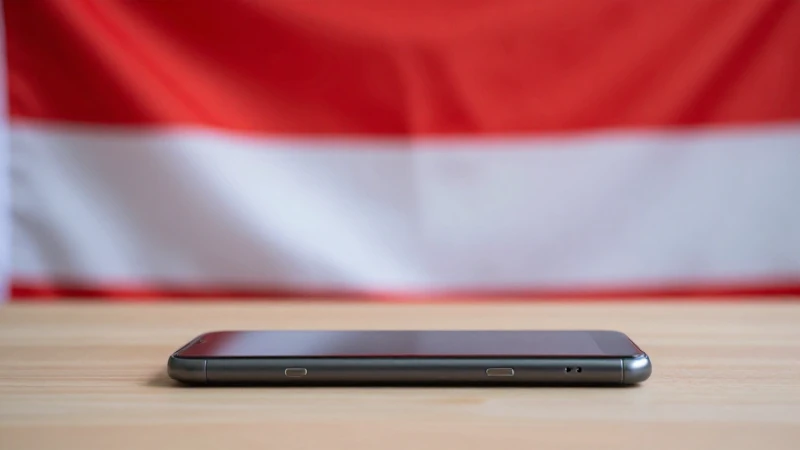 Teléfono sobre mesa con bandera austríaca