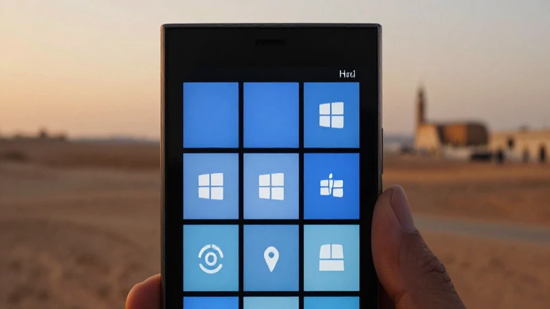 Primer plano de Windows Phone, paisaje cálido