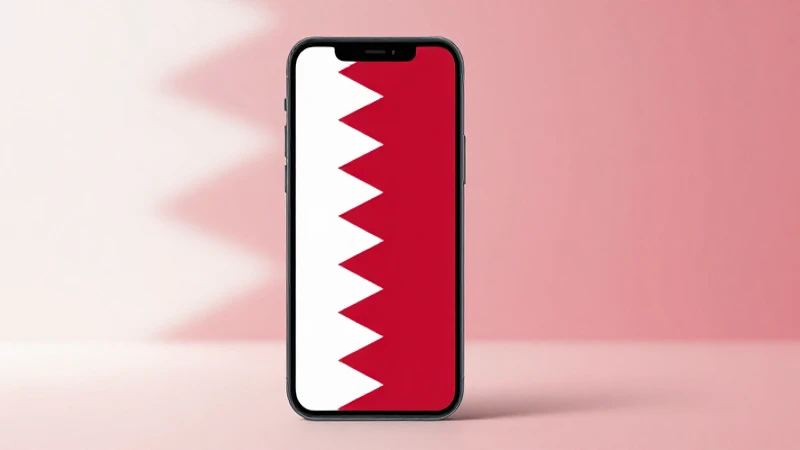 Smartphone Android con bandera de Bahrein en estudio